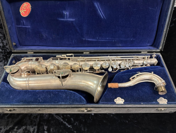 Photo Vintage King by HN White Silver Plate C Melody Saxophone, Serial #86001